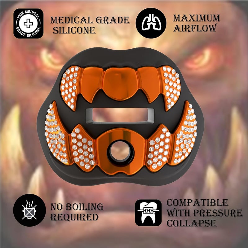 LeCool Football Mouth Guard with Connected Strap- 3D Beast Chrome Adult and Youth Mouth Guard-Mouth Piece for Sports for Maximum Air Flow and Teeth Protection - Image 3
